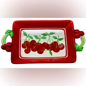 Sonoma Cherries Jubilee Rare Large Dining or Decorative Tray - READ DESCRIPTION